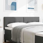 vidaXL Tête de Lit LED avec des lumières à LED Gris foncé 160 cm tissu
