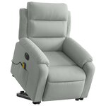 vidaXL Fauteuil inclinable de massage électrique gris clair velours