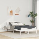 vidaXL Cadre de lit avec tables de chevet Blanc Bois massif en pin