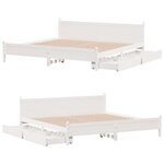 vidaXL Cadre de lit sans matelas blanc 200x200 cm bois massif de pin