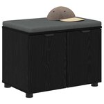 vidaXL Banc d'entrée avec coussin Chêne noir 60 x 38 x 46 cm