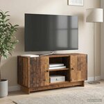 vidaXL Meuble TV 102 x 34 5 x 50 cm Bois ancien Bois d'ingénierie