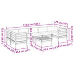 vidaXL Salon de jardin 8 Pièces avec coussins sapin douglas solide