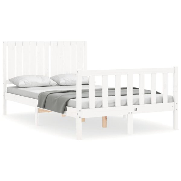 vidaXL Cadre de lit sans matelas blanc bois de pin massif
