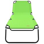 vidaXL Chaise longue pliante 2 Pièces Vert 56 x 189 x 87 cm tissu