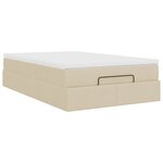 vidaXL Cadre de lit ottoman avec matelas crème 120x190 cm tissu