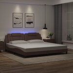 vidaXL Cadre de lit avec lumières LED marron 200x200 cm similicuir
