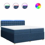 vidaXL Sommier à lattes de lit avec matelas Bleu 200x200 cm Tissu