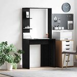 vidaXL Bureau Chêne noir 78.5 x 37 x 154.5 cm Bois d'ingénierie