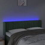 vidaXL Tête de lit à LED Vert foncé 147x16x78/88 cm Velours