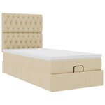 vidaXL Cadre de lit ottoman avec matelas crème 90x190 cm tissu