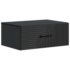 vidaXL Cabinet de chevet mural avec tiroir Noir 49 x 34 5 x 20 cm
