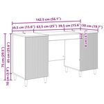 vidaXL Bureau avec étagère Noir 142 5 x 50 x 75 cm Bois d'ingénierie