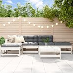vidaXL Salon de jardin 6 Pièces Blanc Bois de pin massif