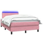 vidaXL Sommier à lattes de lit avec matelas et LED rose 120x220 cm velours