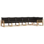 vidaXL Ensemble de canapés d'extérieur 6 Pièces Blanc et noir