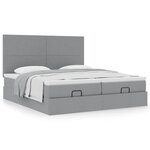 VidaXL Cadre de lit ottoman et matelas gris clair 160x200cm tissu