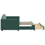 vidaXL Lit de jour avec gigogne et tiroirs vert foncé 80x200cm velours