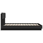 vidaXL Cadre de lit avec tête de lit noir 135x190 cm bois d'ingénierie