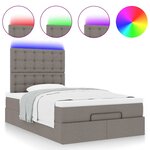 VidaXL Cadre de lit ottoman avec matelas taupe 120x190 cm tissu