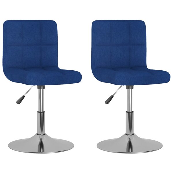 vidaXL Chaises pivotantes à manger lot de 2 bleu tissu