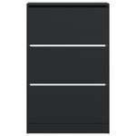 vidaXL Armoire à chaussures noir 80x21x125 5 cm bois d'ingénierie
