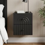 vidaXL Cabinet de chevet mural avec tiroir Noir 33 x 34 5 x 40 cm
