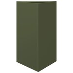 vidaXL Jardinières 2 Pièces vert olive triangulaire 50x43x75 cm acier