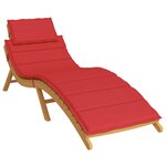 vidaXL Coussin de chaise longue rouge 186x58x4 cm tissu oxford