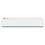 vidaXL Cadre de lit avec lumières LED blanc 160x200 cm bois ingénierie