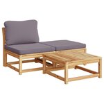 vidaXL Salon de jardin 4 Pièces avec coussins Bois d'acacia solide