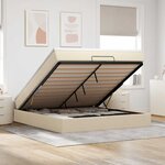 VidaXL Cadre de lit ottoman avec matelas crème 160x200 cm tissu