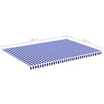 vidaXL Tissu de remplacement pour auvent Bleu et blanc 5x3 5 m