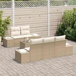 vidaXL Ensemble de canapé de jardin 6 Pièces Beige et crème polyrotin