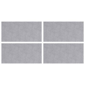 vidaXL Nez de marche Rectangulaire 4 Pièces Argenté 50 x 25 cm Aluminium