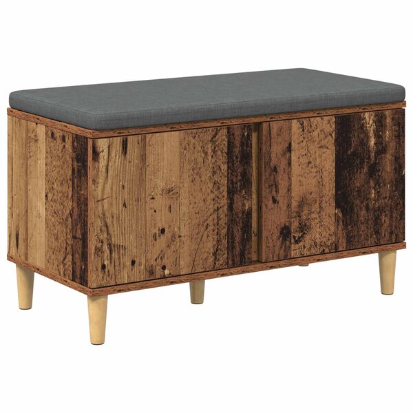 vidaXL Banc d'entrée avec coussin Bois ancien 80 x 38 x 46 cm