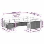 vidaXL Salon de jardin 10 Pièces avec coussins noir résine tressée