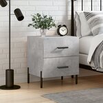 vidaXL Table de chevet gris béton 40x35x47 5 cm bois d’ingénierie