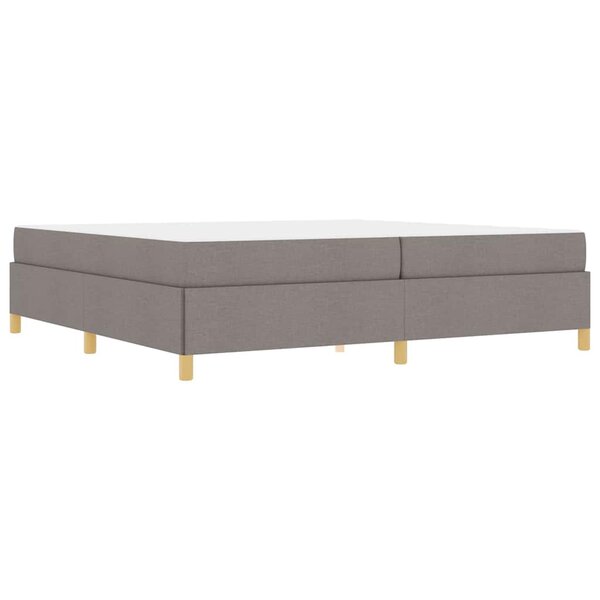 vidaXL Lit à ressorts avec matelas Taupe et blanc 200 x 200 cm tissu