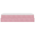 vidaXL Cadre de lit ottoman avec matelas rose 100x200 cm velours