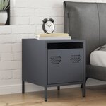 vidaXL Table de chevet anthracite 35x39x43 5 cm acier