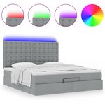 VidaXL Cadre de lit ottoman et matelas gris clair 180x200 cm tissu