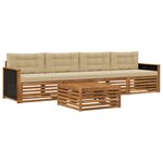 vidaXL Ensemble de canapés d'extérieur 5 Pièces Naturel et Beige