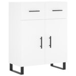 vidaXL Buffet haut Blanc 69 5x34x180 cm Bois d'ingénierie