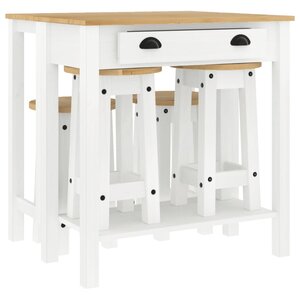 vidaXL Ensemble de bar 5 Pièces Blanc Bois de pin massif