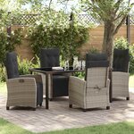 vidaXL Ensemble de salle à manger pour jardin 5 Pièces Gris clair