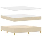 vidaXL Lit à ressorts avec tête de lit Crème 200 x 180 cm tissu