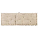 vidaXL Coussin de plancher de palette Coton 120x40x7 cm Beige