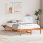 vidaXL Cadre de lit avec tables de chevet Marron Marron cire