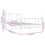 vidaXL Cadre de lit métal sans matelas avec pied de lit noir 90x190 cm
